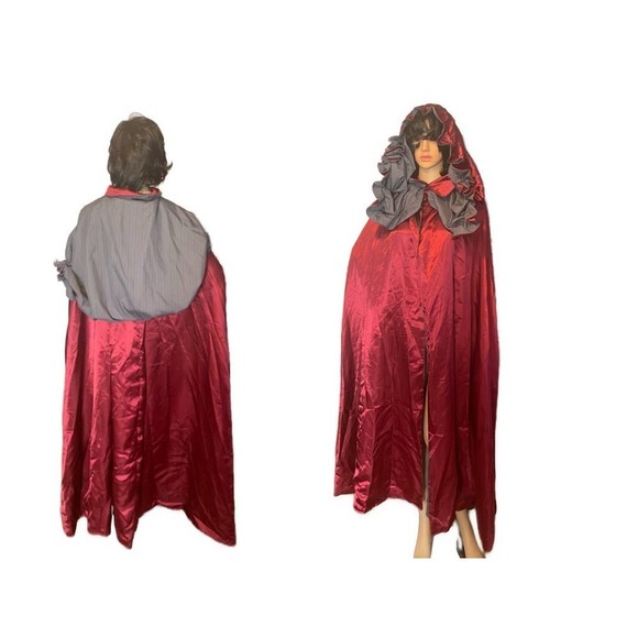 Renaissance fair red satin cape - Picture 4 of 10
